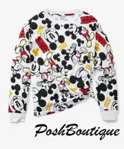 NWT Justice Girls Mickey Mouse Oversized Tee T Shirt Long Sleeve M 7 8 10 Disney