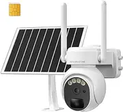 4G LTE Cellular Security Camera Outdoor, Surveillance Camera for Home Security, Outdoor Security Camera Wireless, Solar Security Cameras, 360 Camera with Live View, 2-Way Talk, PIR Sensor, 2K HD