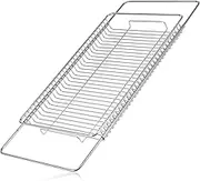 Extendable Dish Drying Rack Over The Sink Dish Drainer 304 Stainless Steel Sink Drainer Rack Space Saving Dish Dryer Rack Multifunctional Dish Strainer for Kitchen Counter Black (S)