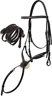 CHALLENGER Horse English Figure Eight Brown Leather Jumping Hunter Bridle Reins 805EB05