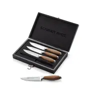 Schmidt Brothers Bonded Teak 4-Piece Jumbo Steak Knife Set