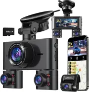 Dash Cam 360°, Dash Camera for Cars Front and Rear Inside, 4 Channel 4K/2K FHD M