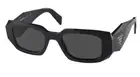 Prada PR 17WS 1ABS0 Black Plastic Geometric Sunglasses Grey Lens New