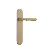 Iver Sarlat Lever Door Handle on Oval Backplate Brushed Brass
