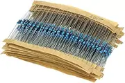LeHang 1280pcs 64 Values 1 Ohm - 10M Ohm 1/4W Metal Film Resistors Assortment Kit
