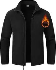 [TBMPOY] Men's Fleece Jackets Lightweight Full-Zip Fall Jacket Outdoor Hiking Warm Winter Coats with Pockets