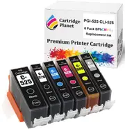 6 Pack (1BK,1PBK,1C,1M,1Y,1GY) Compatible Ink for Canon PGI-525 CLI-526 PGI525 CLI526 for Canon MG6150 MG6250 MG8150 MG8250