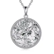 TIGER RIDER Tree of Life Necklace Sterling Silver Family Tree Pendant Jewelry...