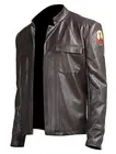 MENS REAL LEATHER JACKET BROWN POE DAMERON STAR WARS THE LAST JEDI OSCAR ISAAC