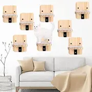 CroBlissful 8 Pack Cat Wall Steps Climbing Shelf Wall Mounted Cat Stairs Scratcher Pad for Cats Perch Platform Supplies
