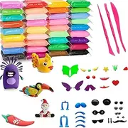 48 Colors (0.55 Ounce Per Pack) Air Drying Clay Kit Ultra Light Magic Clay for Kids Non Toxic DIY Modeling Clay with Sculping Tools Art Set Gift Art Set for Boys Girls Age 3+