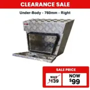 Aluminium Right Under Tray Ute Tool Box 760 x 400 x 250mm Underbody Toolbox VIC