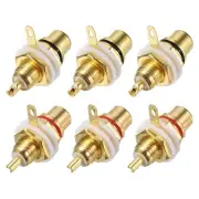RCA Female Zinc Alloy Gold Plated Connector Adapter Jack Plug Gold 6pcs