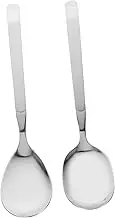 OFFSCH 2Pcs Large Stainless Steel Serving Spoon Ergonomic Spoons for Buffet and Banquet Food Utensils for Parties Dishwasher Safe Smooth Edges for Comfortable Use
