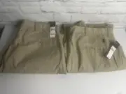 New Polo Ralph Lauren Preston Pant Mens 38 X 34 Beige Chino Khakis Lot of 2