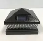 1/2/4/6/8/10/12Pc Solar Hammered Black 4"/5"/6" Wood&PVC Post Cap LED Light