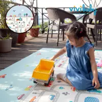 在飛比找momo購物網優惠-【VIVIBABY】摺疊式XPE無毒雙面遊戲地墊 兒童地墊 
