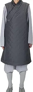 [Generic] Zen Clothing Monk Kung Fu Suits,Monk Vests for Winter Waterproof Thickened Warm,Monks Short Coat Vests