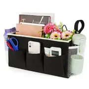 Bedside Caddy Bedside Organizer Bedside Storage Caddy with Fixed Straps Black