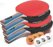 - Jet Set of 4 Table Tennis Paddle - 4 Ping Pong Paddles and 6 Ping Pong Balls -