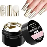 Makartt Metallic Gel Nail Polish UV: Golden Chrome Mirror Effect for Nail Art 3D Painting
