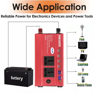 太陽能發電系統 6000W車載電源逆變器 12V TO 110V/220V 18W太陽能板 30A太陽能控制器 戶外電源