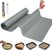 Silicone Baking Mat, 16 IN x 6 FT Free Cutting Baking Sheet, Non-Stick Reusable Dough & Pastry Mat, Non-Slip Silicone Mat Roll for Air Fryer Liner, Freeze Dryer, Oven Baking Pan, Kitchen Counter