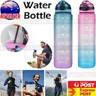 1L Water Bottle Motivational Drink Flask Time Markings BPA Free Sport Gym HOT