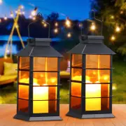 Tomshin-E Outdoor Solar Lanterns Garden Hanging Flickering Candle Lights Solar P