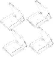 4pcs Transparent Square Mini Eyeshadow Box Makeup Organisers Highlighter Makeup Lids Travel Makeup Containers Blush Makeup Mixing Palette Cosmetics Makeup Remover Tint Pans Plastic