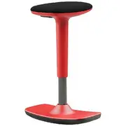 Leo Sit Stand Stool Red with Black Fabric Seat
