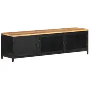 TV Cabinet 130x30x37 cm Solid Rough Mango Wood vidaXL
