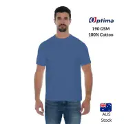 Heavy Duty Mens Basic Crew T Shirt 100% Cotton 190GSM Sizes S-XL Plain Blank Tee