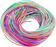 Strings Bundle, 200pcs 20 Colours Bands Set Braided Cords Scooby DOO Bands Plastic Cords, with 20 Key Rings 20 Rings and 20 Hooks for DIY Artwork Jewellery Handmade Bracelets Necklace