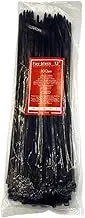 Cable Ties, 300mm x 4.8mm, 12" Premium Tie Wraps, Strong Nylon Black Zip Ties, Perfect for DIY, Industrial, Workshop, Electricians 100 PCS