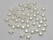 500 Ivory Acrylic Half Pearl Tiny Star Flatback Bead 6mm No Hole Scrapbook Craft