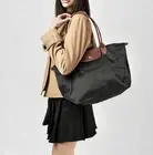Pre Owned LONGCHAMP Le Pliage Original Tote Large Shoulder Bag Black NEW