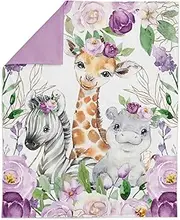 UNIQUE Safari Violet Flowers Roses Fabric Panel 19 x 25 in, Quilting Panel, Baby Quilt Panel, Cotton Baby Panel, Blanket Panel, Cotton Sateen Fabric Panel for Quilting