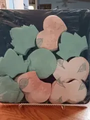 Granny's Quilting Shapes / Kit #2250 Lancaster Rose in aqua and peach
