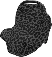 Baby Car Seat Canopy Covers Nursing Cover Stretchy Boys Girls Gray Leopard Cheetah Print Carrier Cover Breastfeeding Cover Breathable
