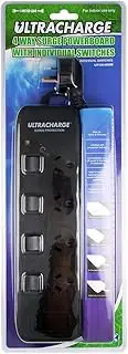 4 Switch Surge Power Board, Black
