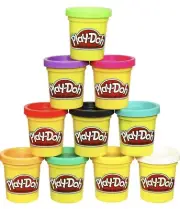 Play-Doh Bulk 10-Pack Case of Assorted Colors, Christmas Stocking Stuffers Party