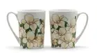 METROPOLITAN MUSEUM OF ART, SET OF 2, LOUIS TIFFANY, "HIBISCUS" PORCELAIN MUGS
