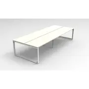 RAPIDLINE DELUXE LOOP LEG WORKSTATION Double Sided 4 Person No Screen W2400 x D1530 x H730mm Natural White/ White