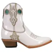Corral Boots Embroidered Tooled Inlay Pointed Toe Cowboy Booties Womens White Ca