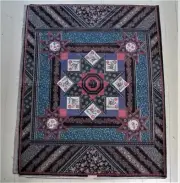 Large Fabric PANEL 80s Vintage Patchwork print Cushion Quilt Furnishing Craft