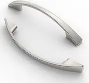 FURNIWARE Pack of 5 Cabinet Pulls, Zinc Alloy Drawer Pulls, Hardware Modern Kitchen Cabinet Door Handles, for Kitchen and Bathroom Cabinets Cupboard, Brushed Nickel-96mm(3.8 Inch) Hole Center
