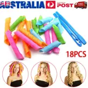18Pcs Magic Hair Curler DIY Leverage Curlers Formers Spiral Styling Rollers AU