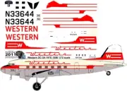 Western Airlines mid 50s Douglas DC-3 pointerdog7 decals Testors Italeri 1/72