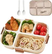 Comfycottage Microwave Safe Lunch Box 1300 ML Reusable Bento box Sistema Salad Fruit Snack Meal Containers Food Grade BPA Free with Fork Spoon, Divided Food Storage Containers for School Work Travel